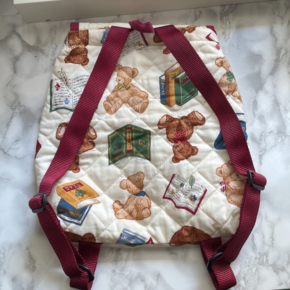 Teddy Bear and books quilted style packpack - Picture 4 of 7